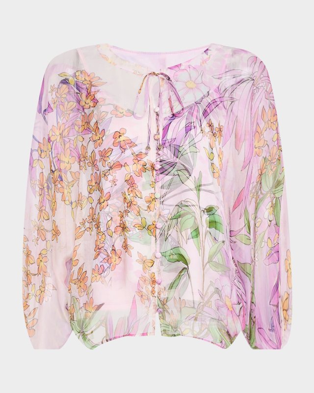 Harlyn Floral-Print Chiffon Blous